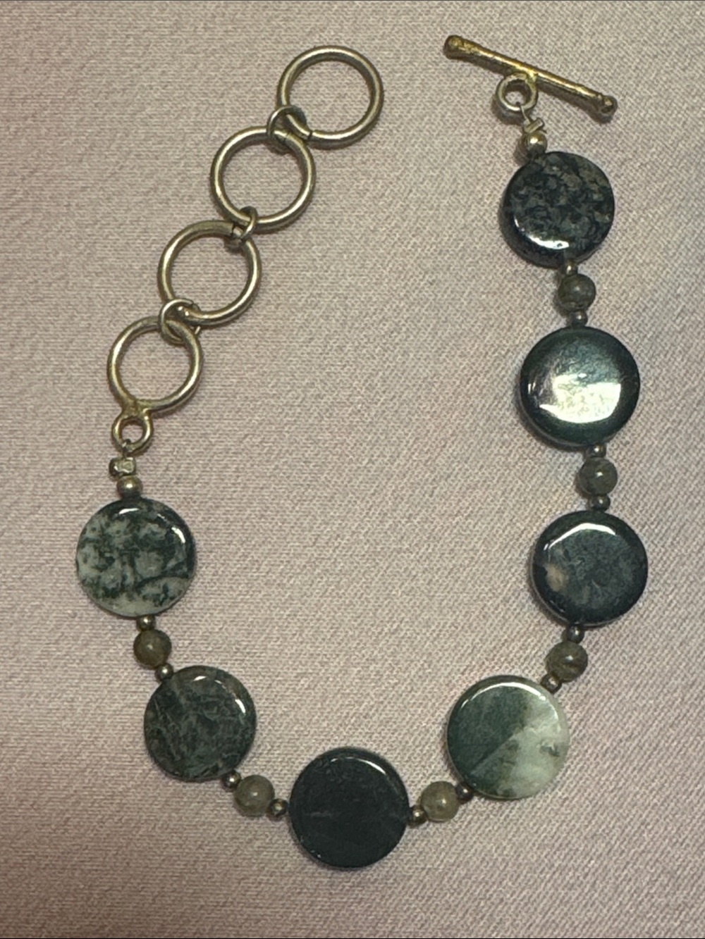 Moss Agate Reiki Infused Healing Bracelet
